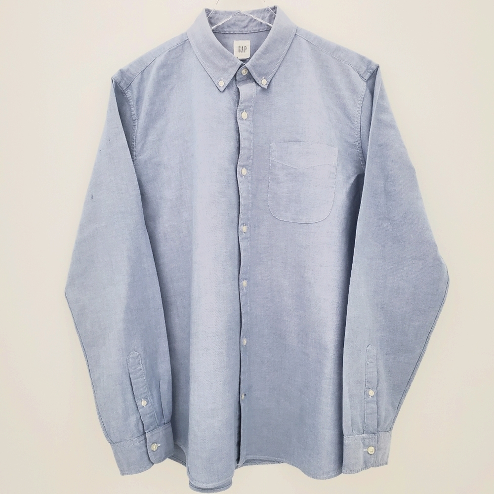 Gap Jean Blue Chambray Long Sleeve Button-down XL